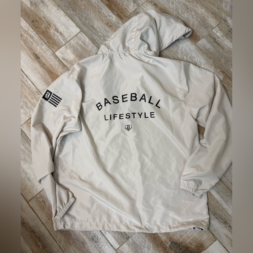 Baseball Lifestyle Lightweight Hooded Jacket - Light Beige